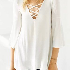 Urban Outfitters Lace-Up Neck Tunic